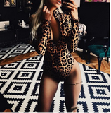 Leopard Bodysuit with a zipper