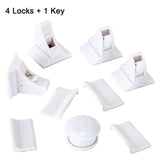 Safety Magnetic Cabinet Locks (4 locks + 1 key)